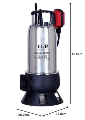 T.I.P. - Technische Industrie Produkte Maxima 400 CX 30140 Dompelpomp voor vervuild water 24000 l/h 9 m T.I.P. - Technische Industrie Produkte Maxima 400 CX 30140 Dompelpomp voor vervuild water 24000 l/h 9 m