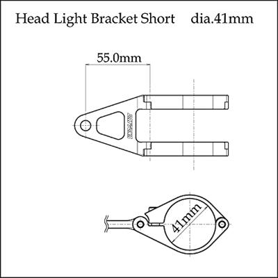 DAYTONA Koplamphouder bracket aluminum short 41mm sw