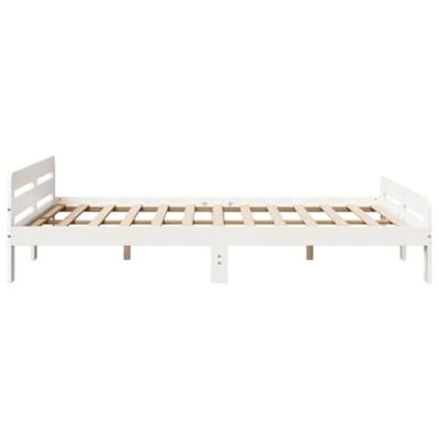 Bedframe zonder matras massief grenenhout wit 140x190 cm