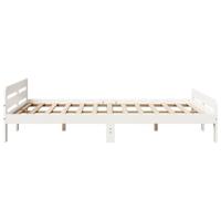 Bedframe zonder matras massief grenenhout wit 140x190 cm - thumbnail