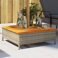VidaXL Parasolvoetbedekking 70x70x25 cm poly rattan acaciahout grijs - thumbnail