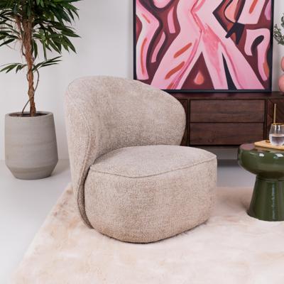 Tower Living Draaifauteuil 'Belvi' Chenille, kleur Beige