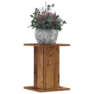 VidaXL Plantenstandaards 2 st 30x30x40 cm bewerkt hout oud houtkleurig VidaXL Plantenstandaards 2 st 30x30x40 cm bewerkt hout oud houtkleurig