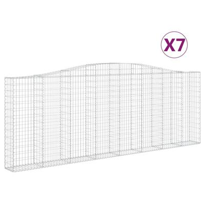 Schanskorven 7 st gewelfd 400x30x140/160 cm ijzer