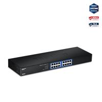 Trendnet, TEG-S16D, Gigabit GREENnet, switch, ongebeheerd, 10/100/1000 Mbps, desktop-switch, 802.p QoS, wit 16-voudig. 16-Port zwart - thumbnail