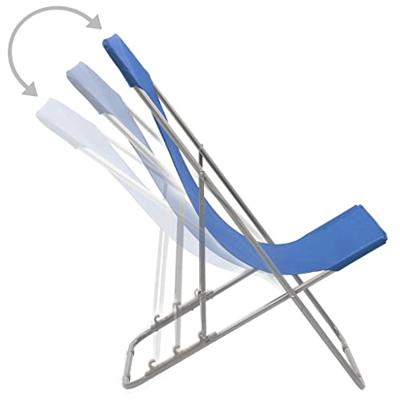VidaXL Opklapbare stoelen (2 stuks) van staal met blauwe oxford-stof VidaXL Opklapbare stoelen (2 stuks) van staal met blauwe oxford-stof