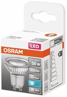 OSRAM HOMELIGHTING 4058075303287 LED-lamp Energielabel G (A - G) GU10 Reflector 4.3 W = 30 W Koudwit (Ø x l) 51 mm x 56 mm 1 stuk(s) OSRAM HOMELIGHTING 4058075303287 LED-lamp Energielabel G (A - G) GU10 Reflector 4.3 W = 30 W Koudwit (Ø x l) 51 mm x 56 mm 1 stuk(s)