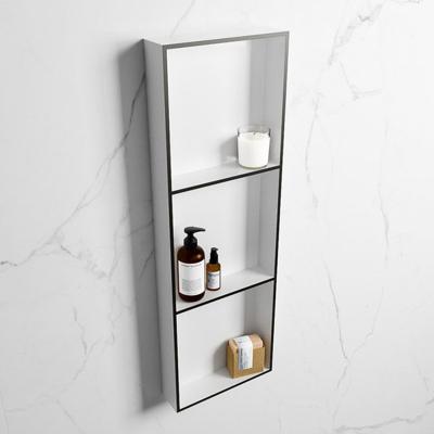 MONDIAZ EASY Nis 89,5x29,5cm in solid surface kleur Urban | Talc. 3 vakken geschikt voor in- of opbouw MONDIAZ EASY Nis 89,5x29,5cm in solid surface kleur Urban | Talc. 3 vakken geschikt voor in- of opbouw