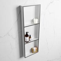MONDIAZ EASY Nis 89,5x29,5cm in solid surface kleur Urban | Talc. 3 vakken geschikt voor in- of opbouw - thumbnail