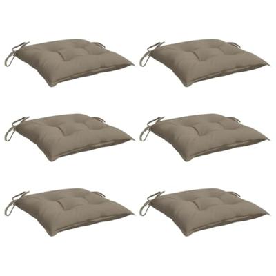 VidaXL Stoelkussens 6 st 40x40x7 cm oxford stof taupe VidaXL Stoelkussens 6 st 40x40x7 cm oxford stof taupe