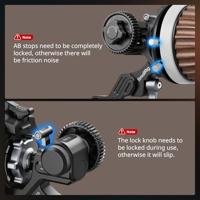 SMALLRIG F60 Modulaire Follow Focus met A/B Stops, Maakt een Breed Bereik (0,6 kgf-1,8 kgf) Traploze Dempingaanpassing Mogelijk, met 15 mm Staafklem en Snap-on Tandwielringriem - 5163 - thumbnail