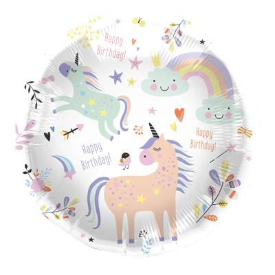 Folat BV Folieballon happy birthday unicorns 45cm.