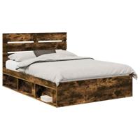 Bedframe Gerookt eiken 150 x 200 cm Massief grenenhout - thumbnail