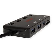 ROLINE USB 3.2 Gen 1 hub, triple, type C aansluitkabel - thumbnail