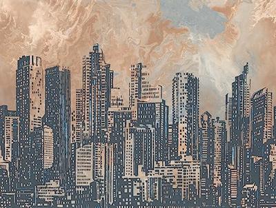 Livingwalls The Wall II - Oranje - Gebouw - 393331