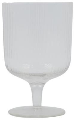 HEMA Wijnglas Bergen streep reliëf 250ml (transparant)