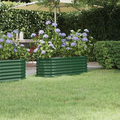 VidaXL Plantenbak 114x40x36 cm gegalvaniseerd staal groen