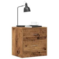 Nachtkastjes 2 st 40x30x40 cm bewerkt hout oud houtkleurig - thumbnail