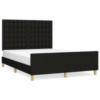 Bedframe zonder matras stof zwart 140x190 cm - thumbnail