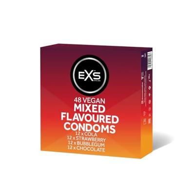 EXS Mixed Flavoured - Condooms In De Smaken Cola, Bubblegum, Aardbei En Chocolade 48 stuks