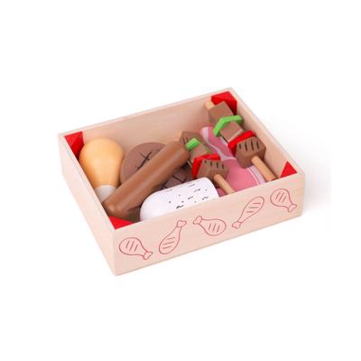 Bigjigs houten kistje met vleeswaren, 9 dlg.