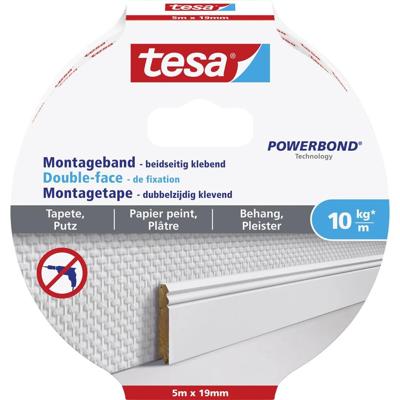 tesa WALLPAPER 77743-00000-00 Montagetape tesa Powerbond Wit (l x b) 5 m x 19 mm 1 stuk(s) tesa WALLPAPER 77743-00000-00 Montagetape tesa Powerbond Wit (l x b) 5 m x 19 mm 1 stuk(s)