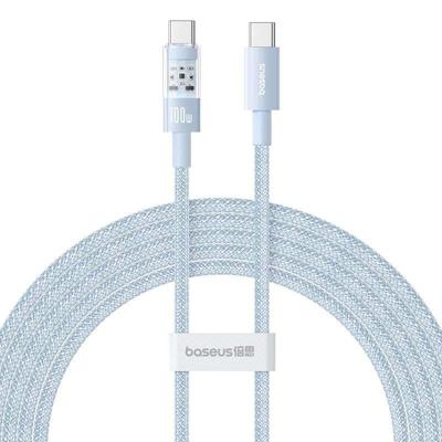 Baseus Gem USB C naar USB C snellaadkabel 2 m 100 W Blauw