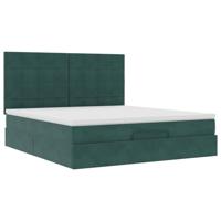 Ottoman bed met matrassen 180x200cm fluweel donkergroen - thumbnail