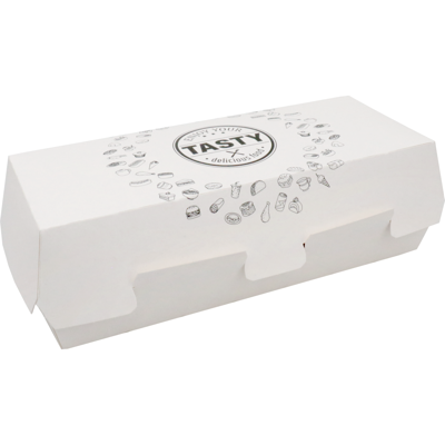 Bak | Karton + kleicoating | TASTY | paninibox | 179x70x60mm | wit | 400 stuks