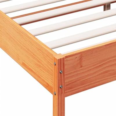 Bedframe massief grenenhout wasbruin 140x190 cm