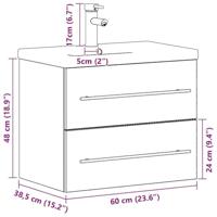 Badkamerkast 2 pcs Oud Hout Engineered Hout en Keramiek - thumbnail
