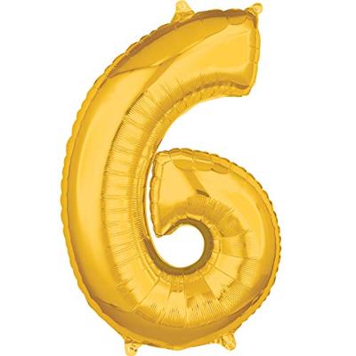 Amscan Folie ballon jumbo cijfer 6 goudkleurig 137 cm | 36 stuks