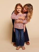 Meisjesblouse met ruches op de mouwen meerkleurig - thumbnail