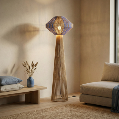 Lyora VloerlampAbby Ø 50cm bruin met blauw - 9586616