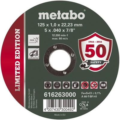 Metabo 616263000 Doorslijpschijf recht 125 mm 100 stuk(s) RVS