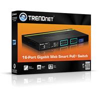 TRENDnet TPE-1620WS 16-poorts Gigabit Web Smart PoE+ Switch, 16 x Gigabit PoE+ poorten, 4 x gedeelde Gigabit poorten (RJ-45 of SFP), VLAN, QoS, LACP, IPv6 ondersteuning, 185 W PoE-totaal vermogen - thumbnail