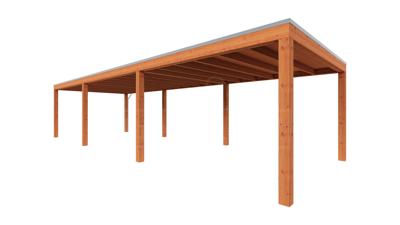 Trendhout Overkapping Palermo 1080x370 cm- Plat dak- Hout- Trendhout