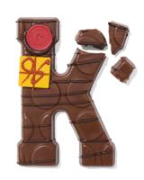 HEMA Handgedecoreerde chocoladeletter melk K 180g - thumbnail