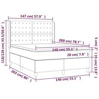 Boxspring met matras en LED kunstleer cappuccinokleur 140x200cm - thumbnail