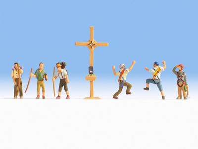 NOCH 36874 N Bergbeklimmers met bergkruis figuren Geverfd, Staand