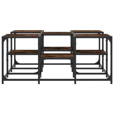 Salontafel 91x91x40 cm bewerkt hout gerookt eikenkleurig Salontafel 91x91x40 cm bewerkt hout gerookt eikenkleurig