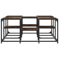 Salontafel 91x91x40 cm bewerkt hout gerookt eikenkleurig - thumbnail