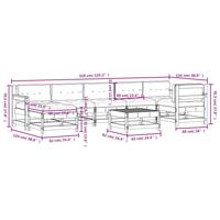 8-delige Loungeset met kussens massief hout wit - thumbnail