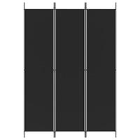 Kamerscherm met 3 panelen 150x220 cm stof zwart - thumbnail