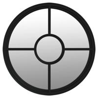 VidaXL Spiegel rond 40x4 cm ijzer zwart - thumbnail