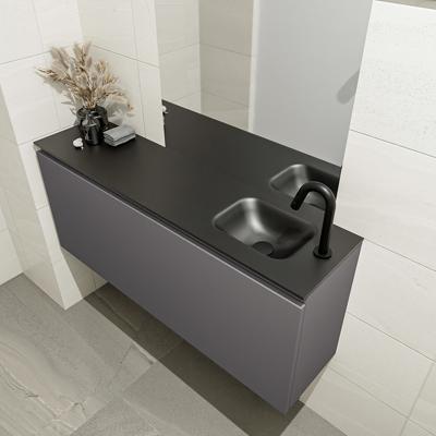 MONDIAZ OLAN 120cm toiletmeubel dark grey. LEX wastafel urban rechts 1 kraangat MONDIAZ OLAN 120cm toiletmeubel dark grey. LEX wastafel urban rechts 1 kraangat