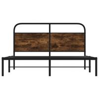 Bedframe zonder matras bewerkt hout gerookt eiken 140x200 cm - thumbnail