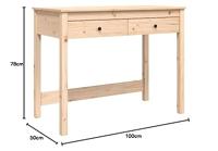 Bureau met lades 100x50x78 cm massief grenenhout - thumbnail