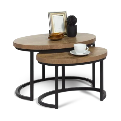 Bijzettafels (medium - set van 2) Rutger - Lamulux Old Teak