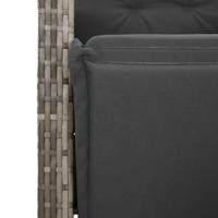 9-delige Tuinset met kussens poly rattan grijs - thumbnail
